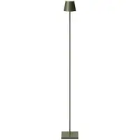 Sigor LED-golvlampa Nuindie IP54 120 cm rund USB-C gran grön Nuindie, dimbar, Grön, Vardagsrum / matsal, Aluminium / grå / zink, Modern