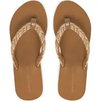 Tommy Hilfiger för kvinnor. FW0FW09197 Dalya beige flip flops (39), 3 till 5 cm, Ingen, Casual, Strandkläder