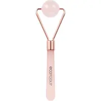 Ecotools Rose Quartz Contour Roller Skincare Sculpting Tool Facial Roller For Depuffing Calming Skin Unique Ball Shape Natural Beauty Tool Pink
