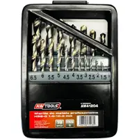 AWTOOLS Borr för metall AW41204; HSS-G; 1-10 mm; 19 st.