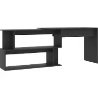 vidaXL Skrivbord hörn grå 200x50x76 cm spånskiva