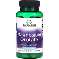 Swanson Health Magnesiumorotat, 654 mg, 60 vegetabiliska kapslar