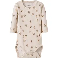 Name it Body l/ä - Rib - Bomull/Modal - NbmHobit - Peyote Melang - - 68 - Body L/Ä