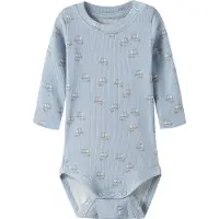 Name it Body l/ä - Rib - Bomull/Modal - NbmHobbit - Blue Dimma - - 68 - Body L/Ä