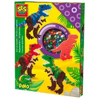 SES Creative Iron on beads T-Rex, 1200 styck, 5 År, Pojke/flicka, Barn, Dinosaurie, Blandade färger