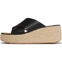 FitFlop Plattform Läder Svarta Sandaler för Kvinna