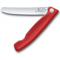 Victorinox Swiss Classic Picnic Knife 6.7831.FC1 Wavy, Red, foldable serrated vegetable knife