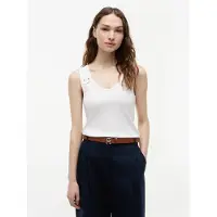 Tommy Hilfiger Gold Tone Button Ribbed Tank Top