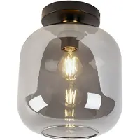 QAZQA Design taklampa svart & guld med rökglas - Zuzanna