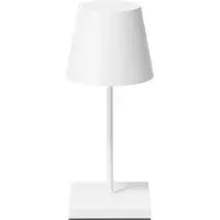 Sigor Nuindie mini LED uppladdningsbar bordslampa, USB-C, vit, IP54, dimbar Nuindie,, Vitt / opal, Vardagsrum / matsal, Aluminium / grå / zink, Modern
