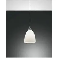 FABAS LUCE Glas pendellampa PROVENZA, dimbar, Vitt / opal, Vardagsrum / matsal, Glas, Modern, Pendellampa