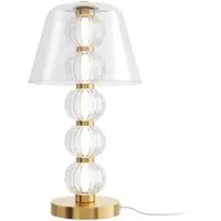 Maytoni LED-bordslampa AMULET, höjd 45 cm, guldfärgad, metall/glas AMULET, Mässing / guld, Vardagsrum / matsal, Metall, Modern, LED-bordslampa