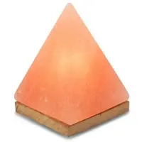 WAGNER LIFE Saltlampa Pyramid med sockel, bärnsten Pyramide, Creme / bärnsten, Vardagsrum / matsal, Sten, Bordslampa