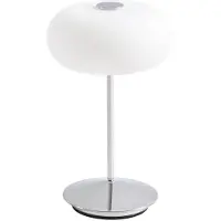 LUCANDE LED-batteridriven bordslampa Anoria, krom/vit, glas IP44 USB Anoria , dimbar, Förkromad / silver, Vardagsrum / matsal, Glas, Design