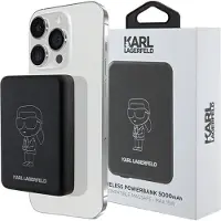 Karl Lagerfeld NFT Outline Ikonik MagSafe 5000mAh induktions powerbank - svart