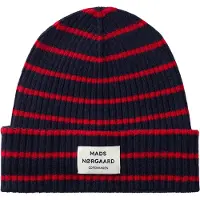 MADS NORGAARD COPENHAGEN Mössa 'Yota Anju' mörkblå / eldröd / vit