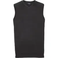 Russell athletic Russell Collection Mens V-Neck Sleevless Knitted Pullover Top / Jumper för män (Svart)