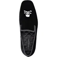 Philipp Plein Sammetsloafers med broderi och dödskalle