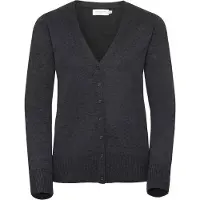 Russell athletic Russell Collection Ladies/Womens V-neck Knitted Cardigan (Charcoal Marl)