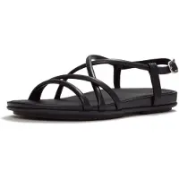FitFlop Gracie Crystal Läder Kvinors Helt Svarta Sandaler