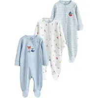 Next Pyjamas ljusblå / gul / roströd / vit