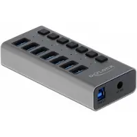 DeLOCK 63669 USB-hubb 7 Port USB-A USB 3.2 Gen1 5 GBit/s Grå 63669