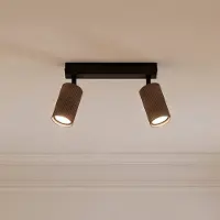 TK Lighting Takspotlight Tune, 2 lampor, brun, metall, längd 44 cm Tune , dimbar, Brun / rost, Vardagsrum / matsal, Aluminium / grå / zink, Spotlight