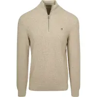 Gant Half Zip Tröja Micro Textured Beige Storlek