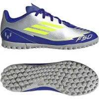 Adidas Fotbollsskor - F50 Klubb TF J Messi - Silvmt - - 38 2/3 - Fotbollsskor – Grus