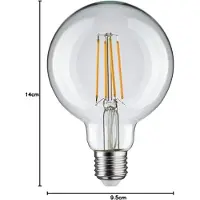 Paulmann 28957 LED-lamp EEK F (A - G) E27 Klotform 7.5 W = 60 W Varmvit (Ø x H) 95 mm x 140 mm 1 st