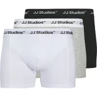 Jack & Jones Boxershorts 'JACSOHO' gråmelerad / svart / vit