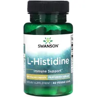 Swanson Health L-Histidin, 500 mg, 60 vegetabiliska kapslar