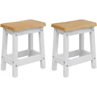vidaXL Barpall EKAI 2 pcs Vit 40 x 29 x 45,5 cm Massiv furu