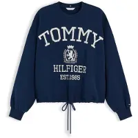 Tommy Hilfiger Crest Logo Drawstring Hem Relaxed Sweatshirt