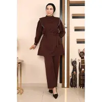 Turkishsouq Stripe Detailed Kostym Brun
