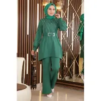 Turkishsouq Pärl Sten Detailed Set Smaragdgrön