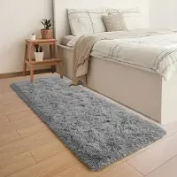 Lodestar Mjuk och fluffig långhårig matta, lättskött och maskintvättbar matta för vardagsrummets soffa, sängkantmatta för sovrummet, heminredning 80x160cm 31x63inch grå