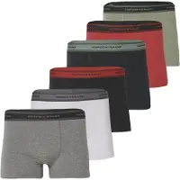 KOROSHI Boxershorts gråmelerad / khaki / mörkröd / svart / vit