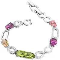 Swarovski Ss Te Cynthia Färgkristall Silver Ring Spänne Armband Damarmband Färgrika 5114973 Multicolor,F