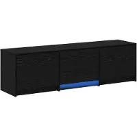 vidaXL TV-bänk med LED Svart Ek 140 x 34 x 40 cm Konstruerat trä