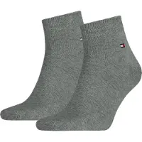 Tommy Hilfiger Strumpor - 2-pack - Kvartal - Gråmelerad - - 43/46 - Strumpor