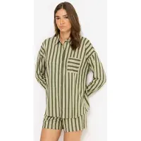 LASCANA Kort pyjamas guld / pastellgrön / mörkgrön