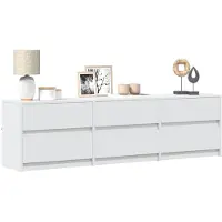 vidaXL Tv-bänk med LEDs vit 180x34x50 cm konstruerat trä