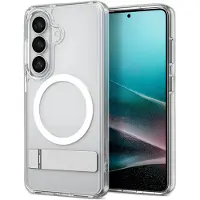 Spigen Samsung Galaxy S26+ Ultra Hybrid S Mag MagSafe-skal med kickstand - Vit / Klar