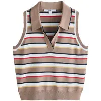 Next Broderad topp mörkbeige / marinblå / röd / vit