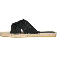 Superdry för kvinnor. WF310221A Svarta espadriller med korsade remmar (38), Tyg, Karta, Ingen, Casual