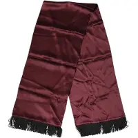 Dolce&Gabbana Mörkröd Silkesatin Fransen Halsduk