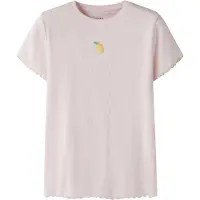 Name it T-shirt - Rib - NkfVivemma - Vagga Rosa/Lemon - - 6 år (116) - T-shirt