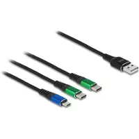 DeLOCK USB-kabel USB 2.0 USB-A kontakt, USB-C-kontakt, USB-C-kontakt, USB-Micro-B-kontakt 1.00 m Svart 87882