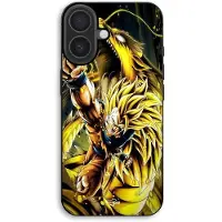 MANIACASE Mobilskal - - iPhone 17 - TPU-silikon - Mjukt - Son Goku SSJ3-design svart
